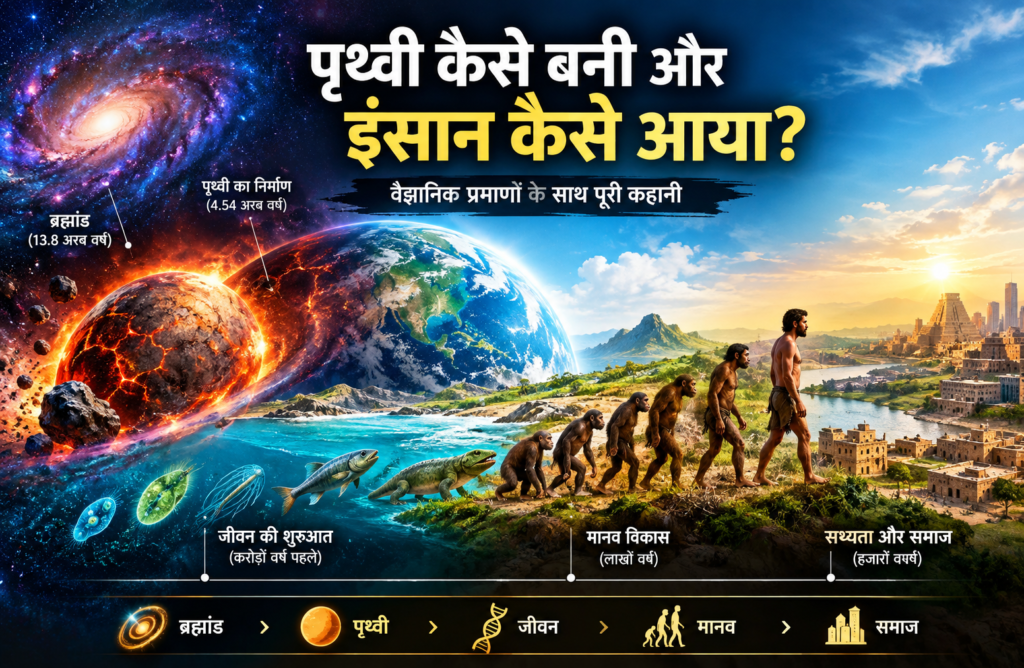 पृथ्वी के निर्माण से मानव विकास तक की वैज्ञानिक यात्रा