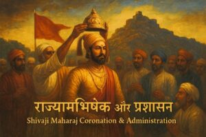 Shivaji Maharaj Coronation at Raigad Fort with Ashtapradhan Council, राज्याभिषेक और प्रशासन का ऐतिहासिक दृश्य