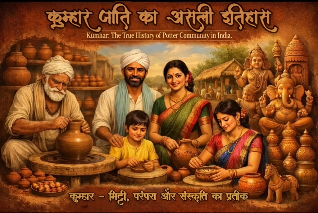 Kumhar family making clay pots, pottery wheel, terracotta art, clay idols