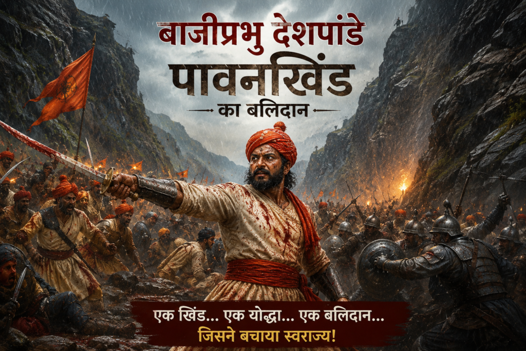 Baji Prabhu Deshpande fighting in Pawankhind battle maratha history