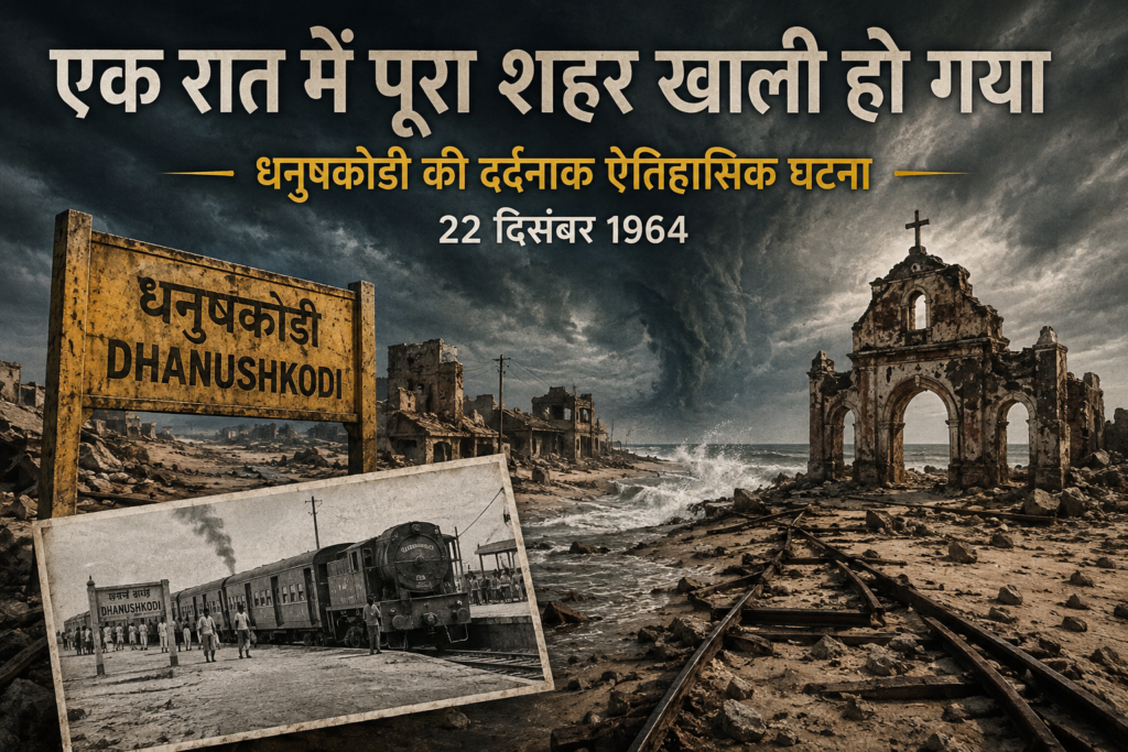 1964 में चक्रवात से तबाह हुआ धनुषकोडी शहर